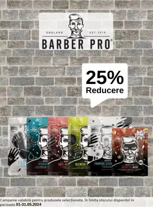 Promotie cu reducere 25% la Barber Pro
