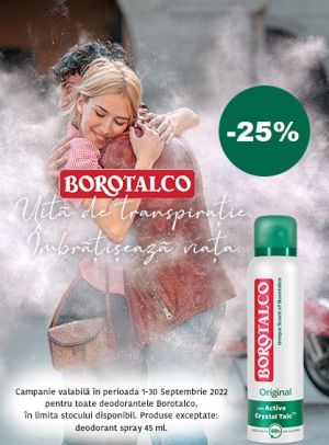 Promotie cu reducere 25% la Borotalco