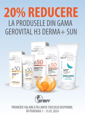 Promotie cu reducere 25% la Gerovital H3 Derma+ Sun