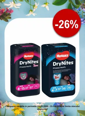Promotie cu reducere 26% la DryNightes