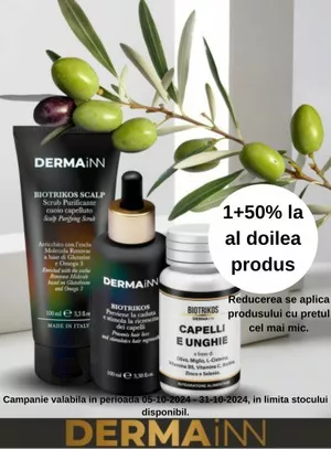 Promotie cu reducere 50% la la doilea produs DERMAiNN