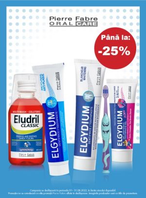 Promotie cu reducere de pana la 25% la Elgydium si Eludril