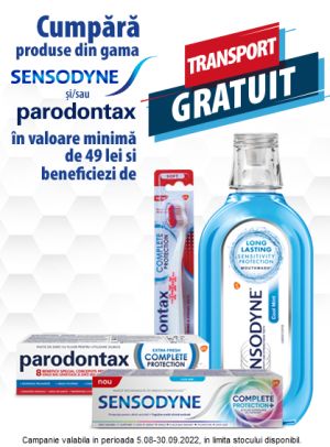 Promotie cu transport gratuit la Sensodyne si Parodontax