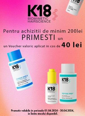 Promotie cu Voucher valoric aplicat in cos 40 lei la K18