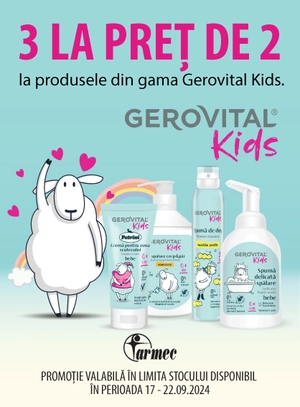 Promotie cumperi 3 platesti 2 la Gerovital Kids