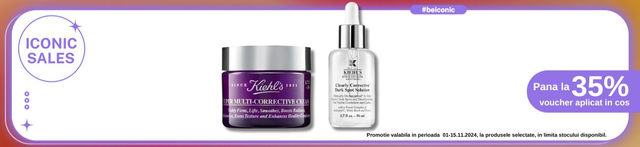 Iconic Sales cu voucher aplicat in cos de pana la 35% la Kiehls