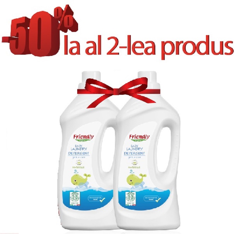 OfertaPachet detergent de rufe Bebe, Marsilia, 2x1000ml, Friendly Organic