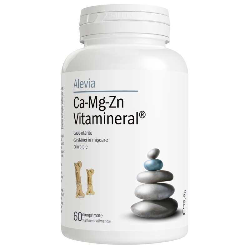 Ca Mg Zn Vitamineral, 60 comprimate, Alevia
