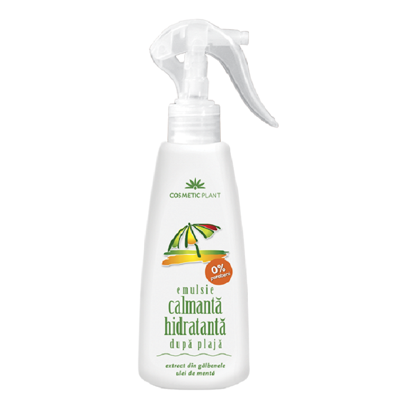 Emulsie calmanta si hidratanta dupa plaja cu ulei de menta si extract de galbenele Spray, 200 ml, Cosmetic Plant