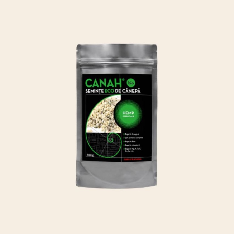 Seminte Eco decorticate de canepa, 300 gr, Canah
