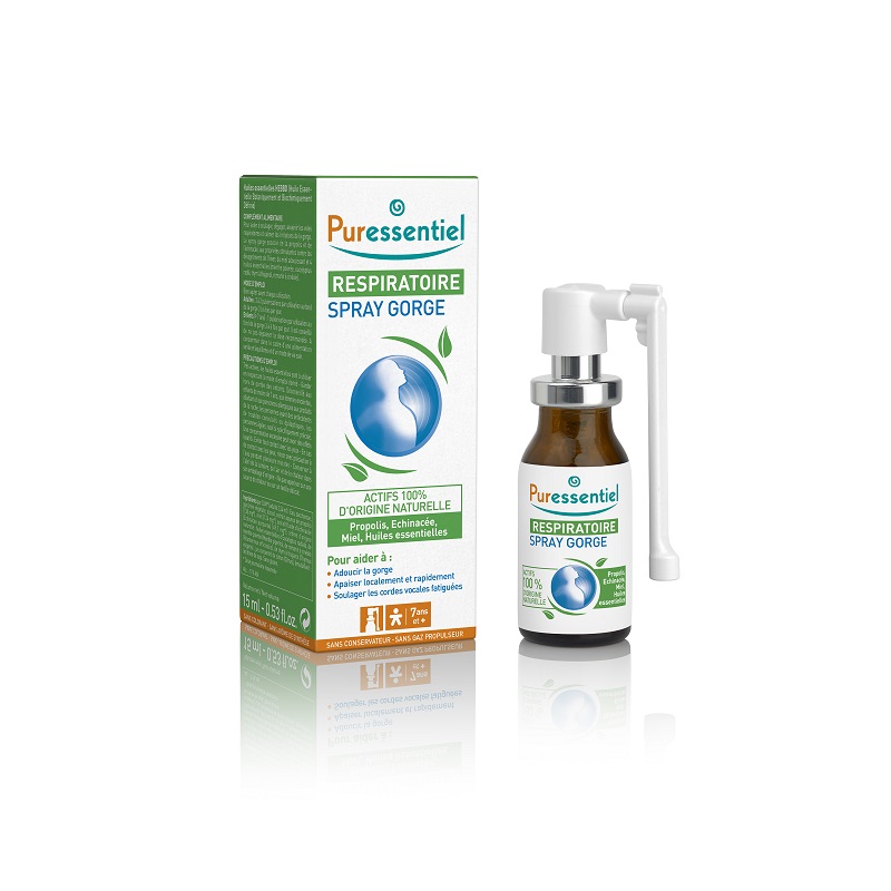 Spray oral pentru calmarea durerilor din gat Respiratory, 15 ml, Puressentiel