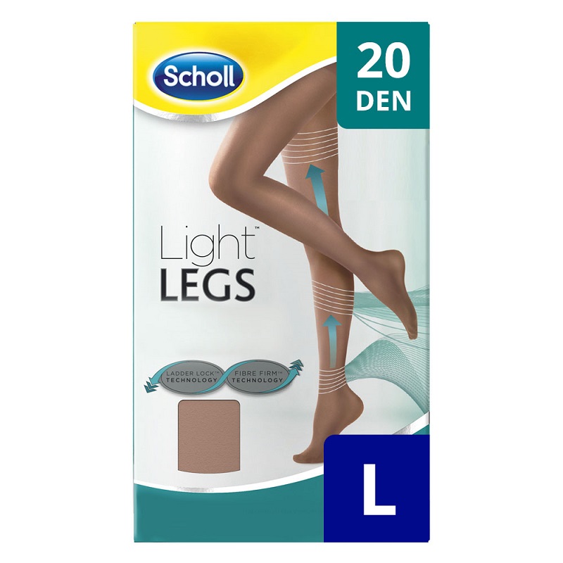 Ciorapi compresivi, Light Legs, 20 DEN bej, marime L, Scholl