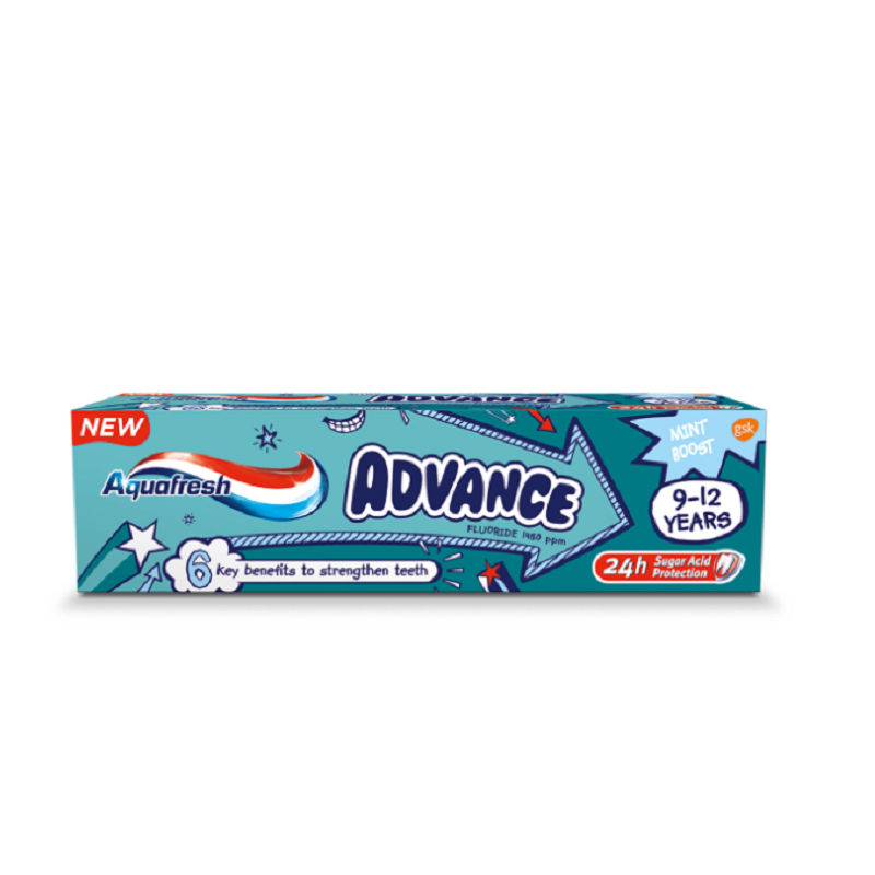 Pasta de dinti Advance, 9-12 ani, 75 ml, Aquafresh