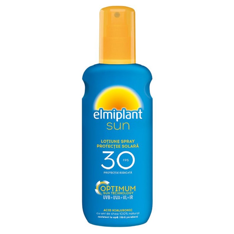 Lotiune spray cu protectie solara ridicata SPF 30, 200 ml, Elmiplant