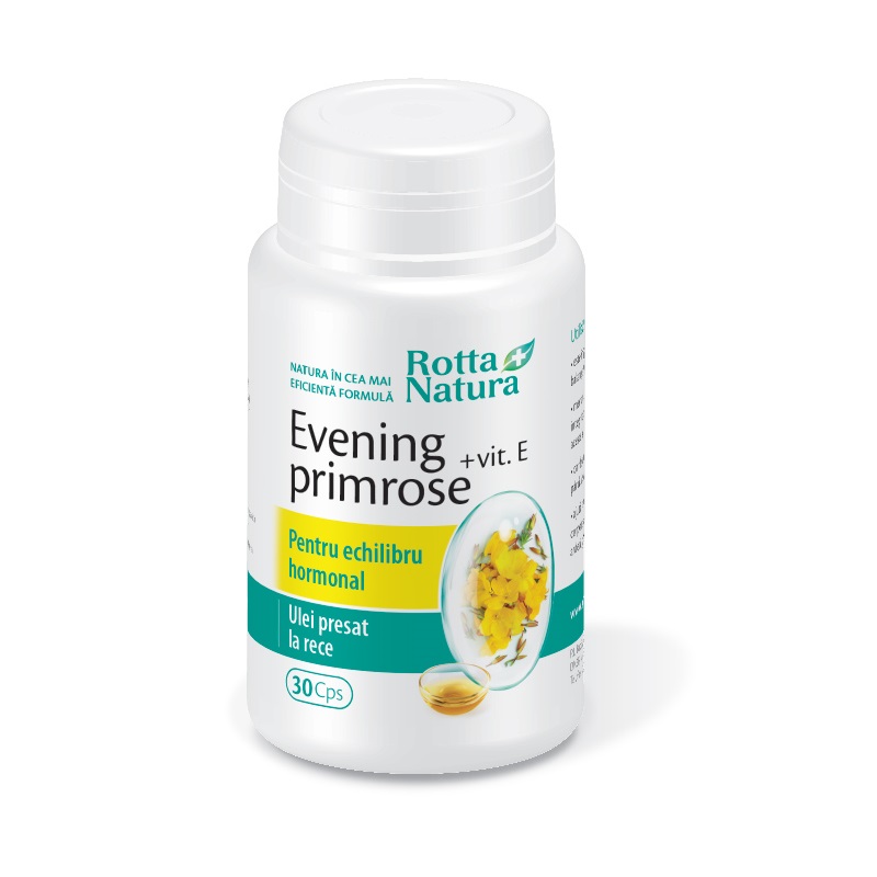 Evening primrose cu vitamina E, 30 capsule, Rotta Natura