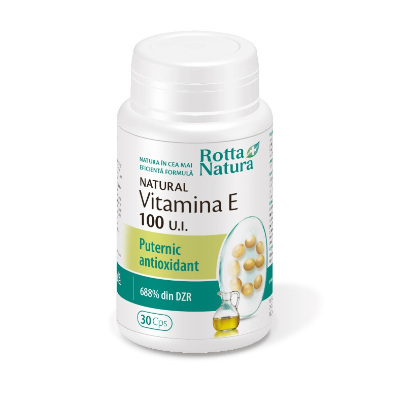 Natural Vitamina E 100UI, 30 capsule, Rotta Natura