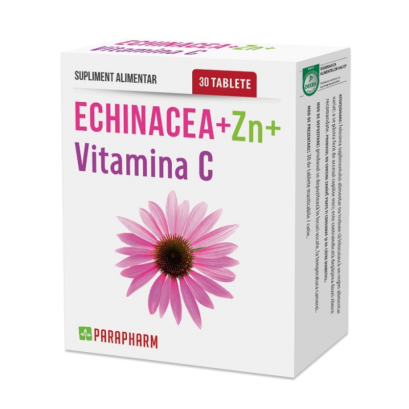 Echinacea Zinc Vitamina C, 30 capsule, Parapharm