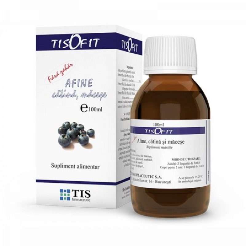 Sirop afine, catina, macese Tisofit, 100 ml, Tis Farmaceutic