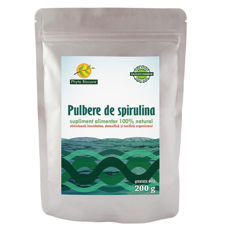 Pulbere de Spirulina, 200g, Phyto Biocare