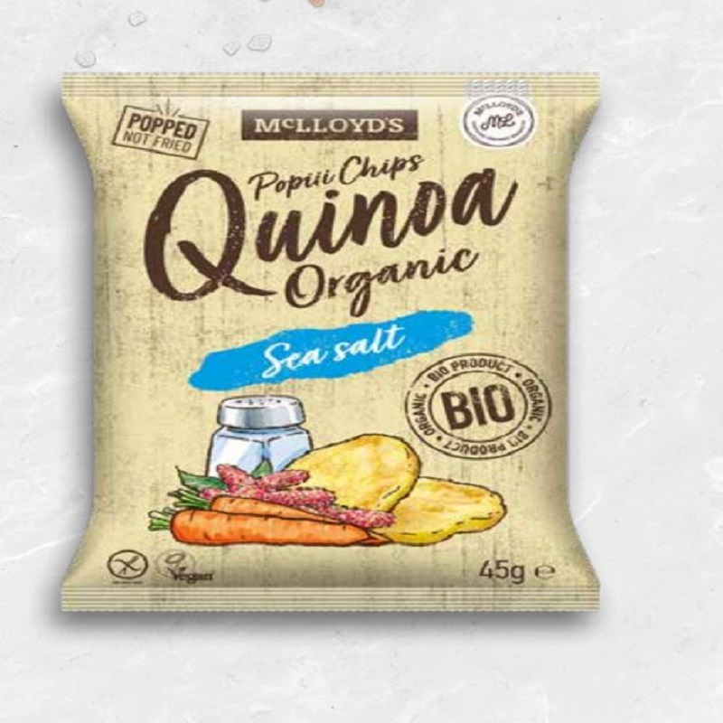 Chipsuri Bio expandate din quinoa si morcovi, 45 g, Mc Lloyd's