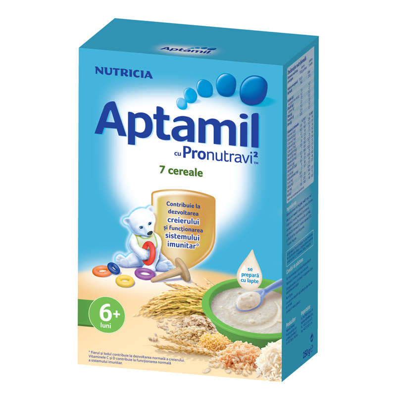 7 cereale fara lapte Aptamil cu Pronutravi 2, +6 luni, 250 g, Nutricia