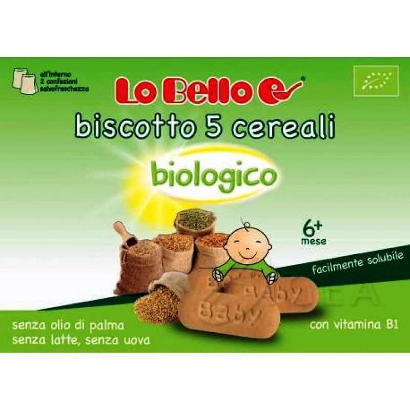Biscuiti cu 5 cereale Bio, 200g, Lo Bello