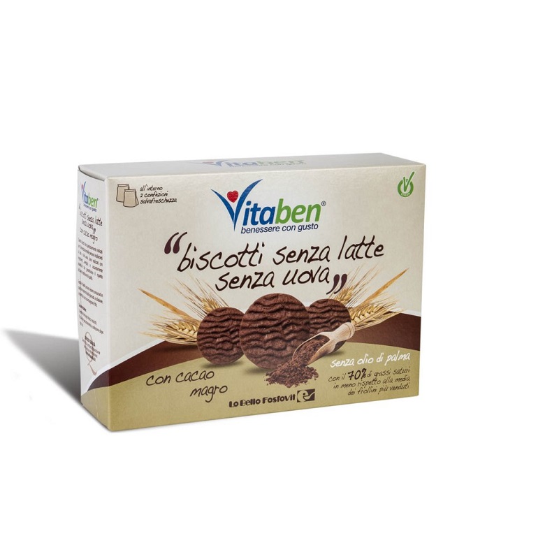 Biscuiti cu ciocolata fara Lapte si Ou, 250g, Vitaben