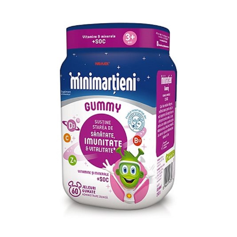 Minimartieni Gummy cu Soc, 60 drajeuri, Walmark