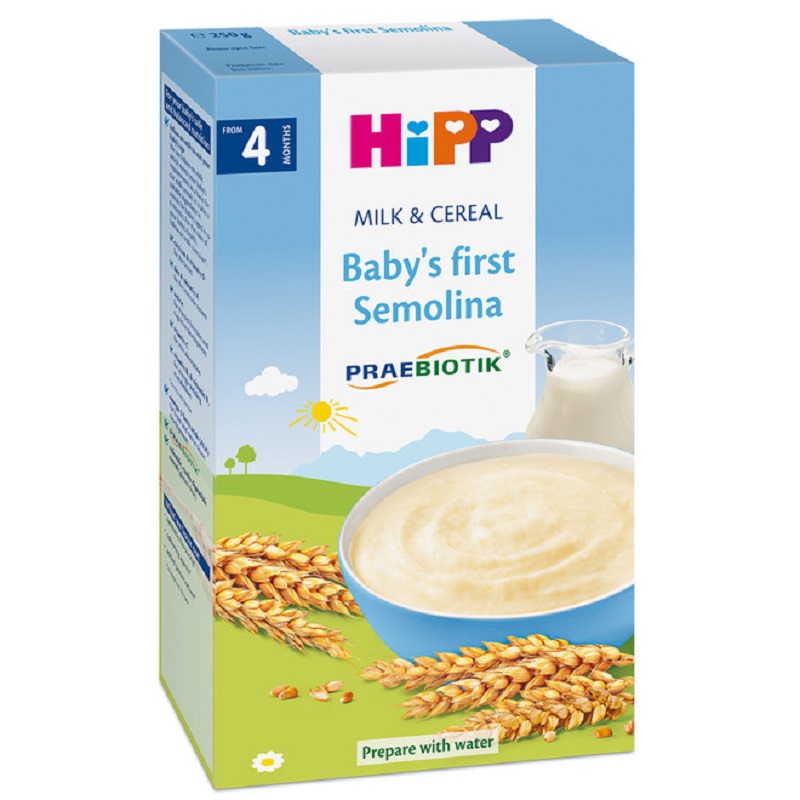 Primul gris al Copilului Lapte & Cereale, +4 luni, 250g, Hipp