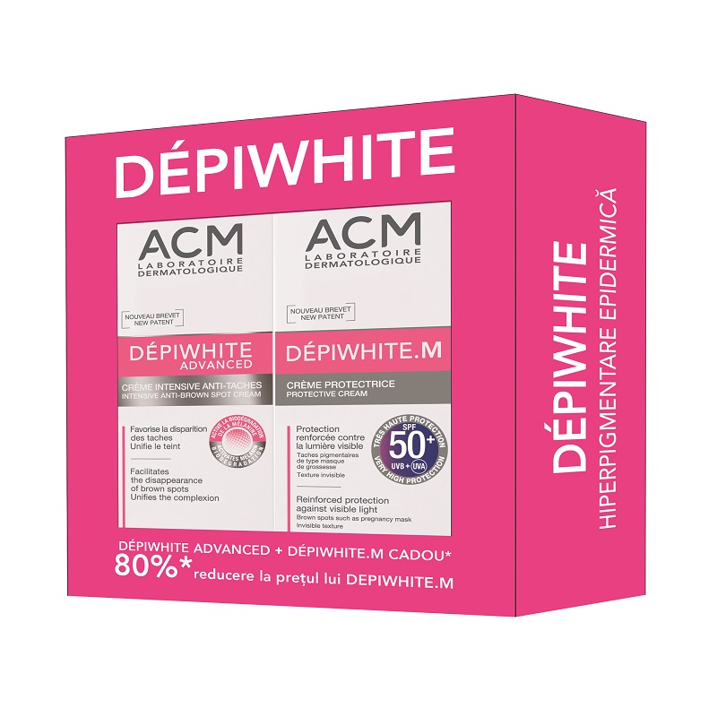 Oferta Pachet Crema Depigmentanta Advanced 40ml si 80% Reducere la Depiwhite M 40 ml, ACM