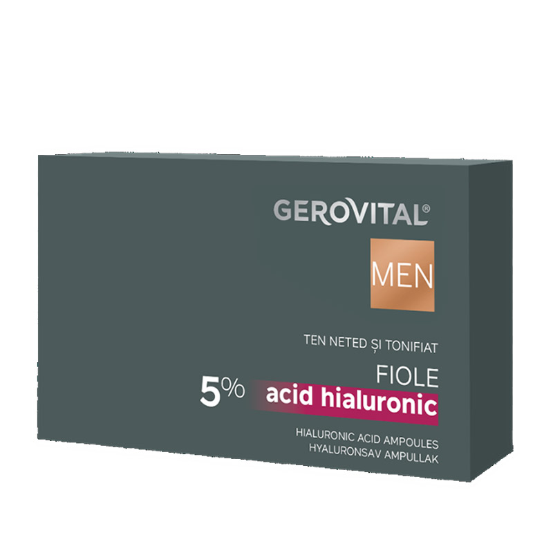 Fiole cu acid hialuronic 5%, 10 fiole x 2 ml, Gerovital Men
