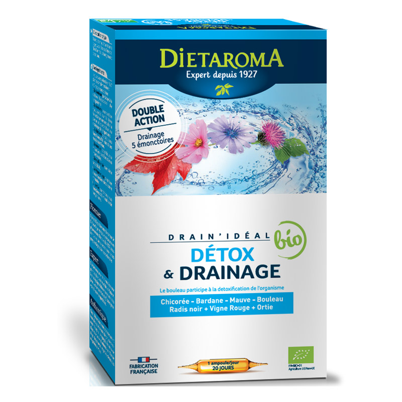 Detoxifiere si Drenaj Drain Ideal, 20x15 ml, DietAroma