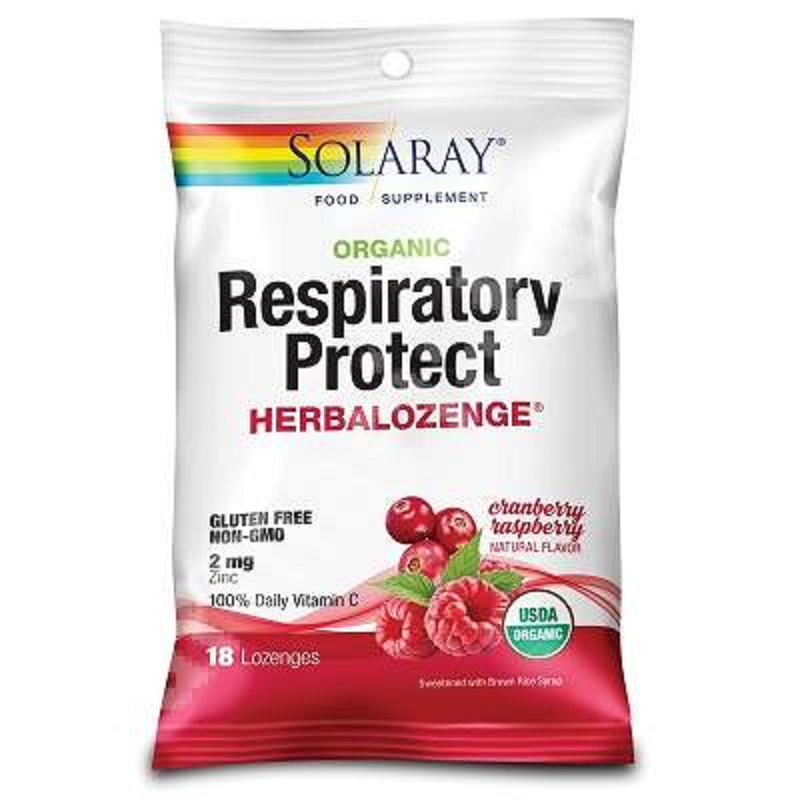Dropsuri pentru gat Respiratory Protect HerbaLozenge,, 18 bucati, Solaray
