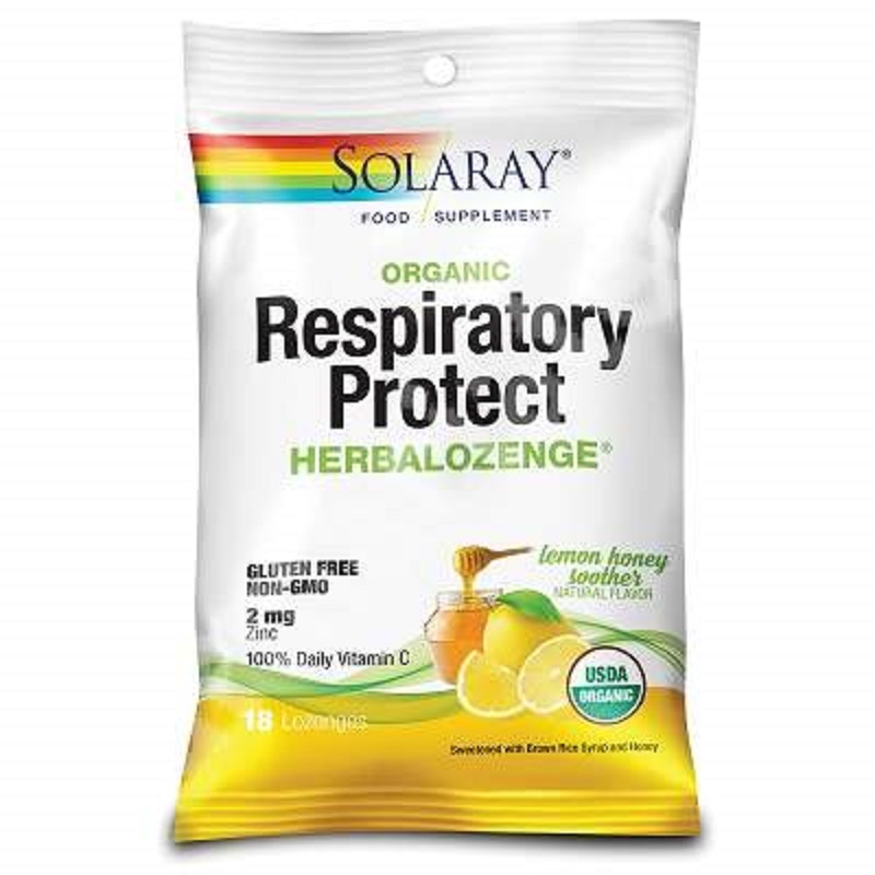 Dropsuri Respiratory Protect HerbaLozenge, 18 bucati, Solaray