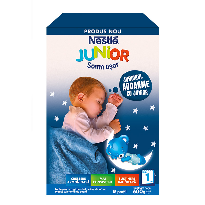 Formula de lapte praf de continuare Junior Somn Usor, +12 luni, 600 g, Nestle