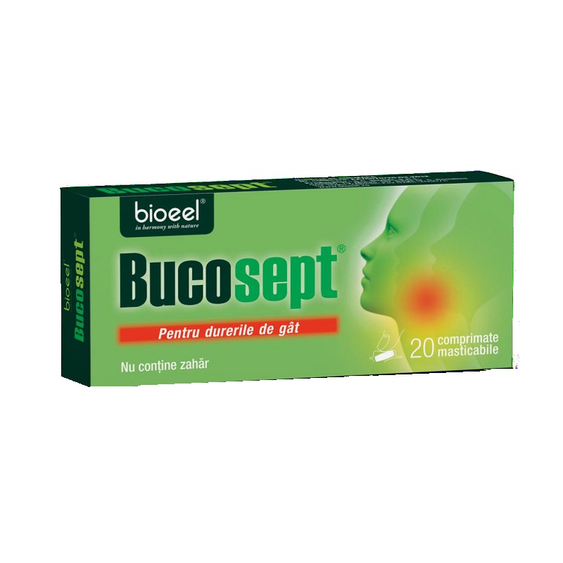 Gat relaxat si respiratie usoara Bucosept, 20 comprimate, Bioeel