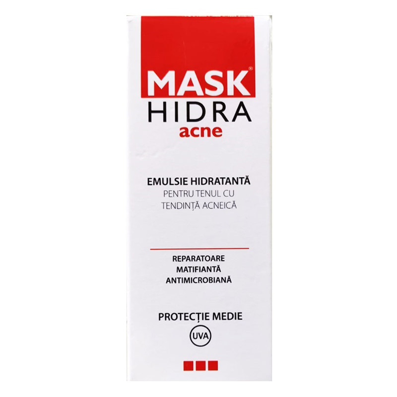 Emulsie hidratanta pentru ten acneic Mask Hidra, 50 ml, Meditrina