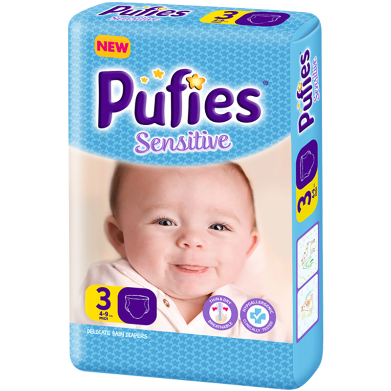 Revenue beat Pensioner Scutece nr. 3 Pufies Baby Sensitive Midi, 4-9 kg, 20 buc, F : Bebe Tei