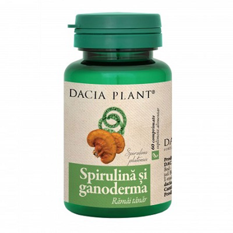 Spirulina si ganoderma, 60 cpr, Dacia Plant