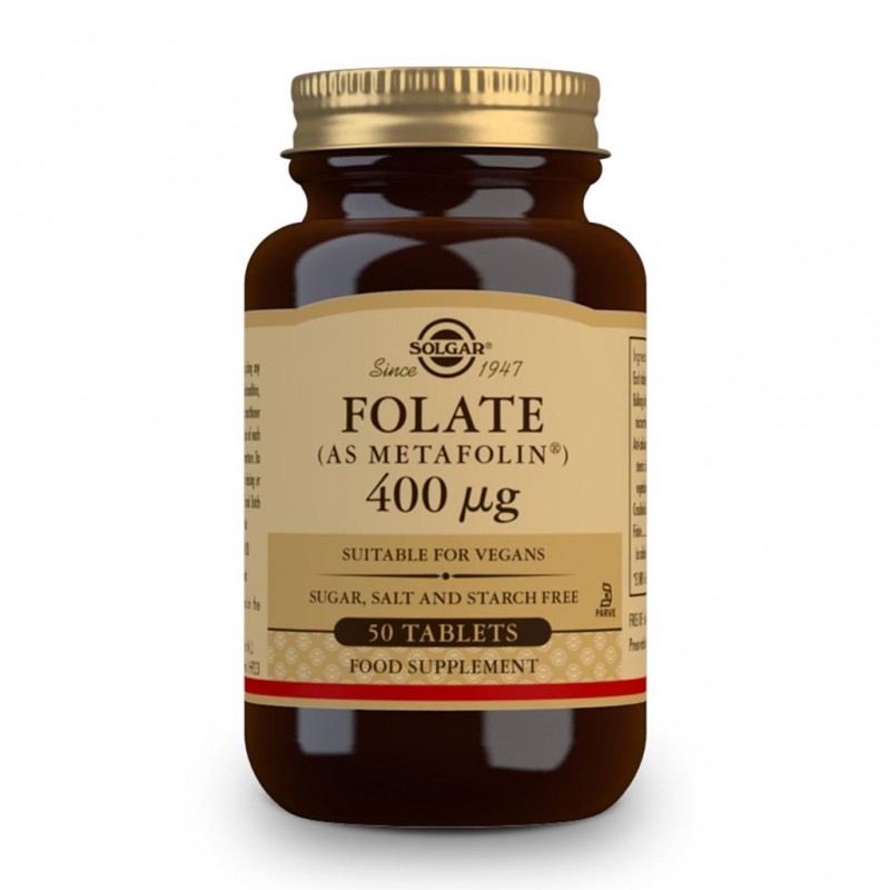 Acid folic Folate 400 μg, 50 tablete, Solgar