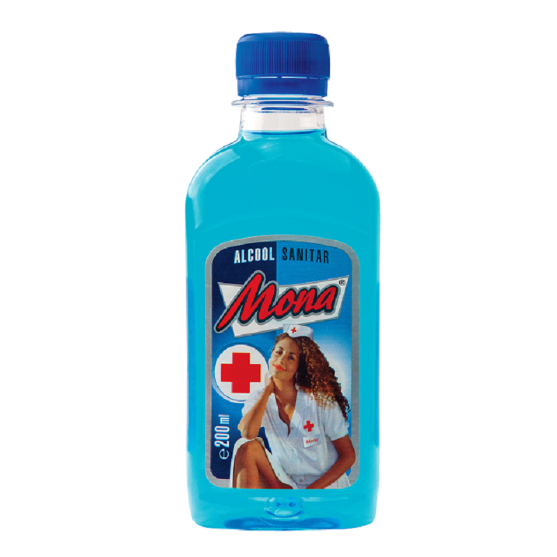 Alcool sanitar 70% Vol, 200 ml, Mona