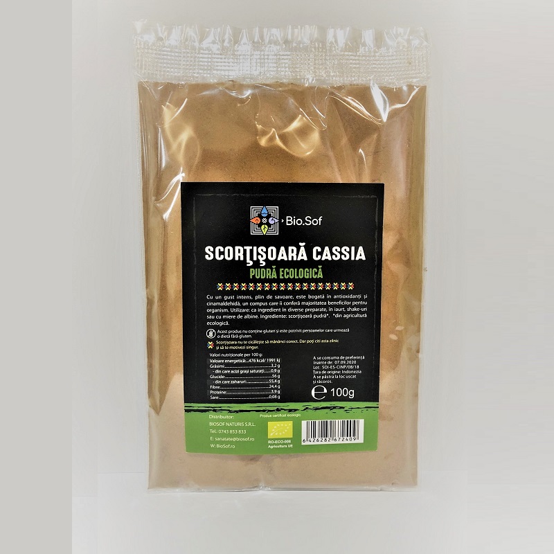 Scortisoara eco pulbere, Cassia, 100 gr, Biosof