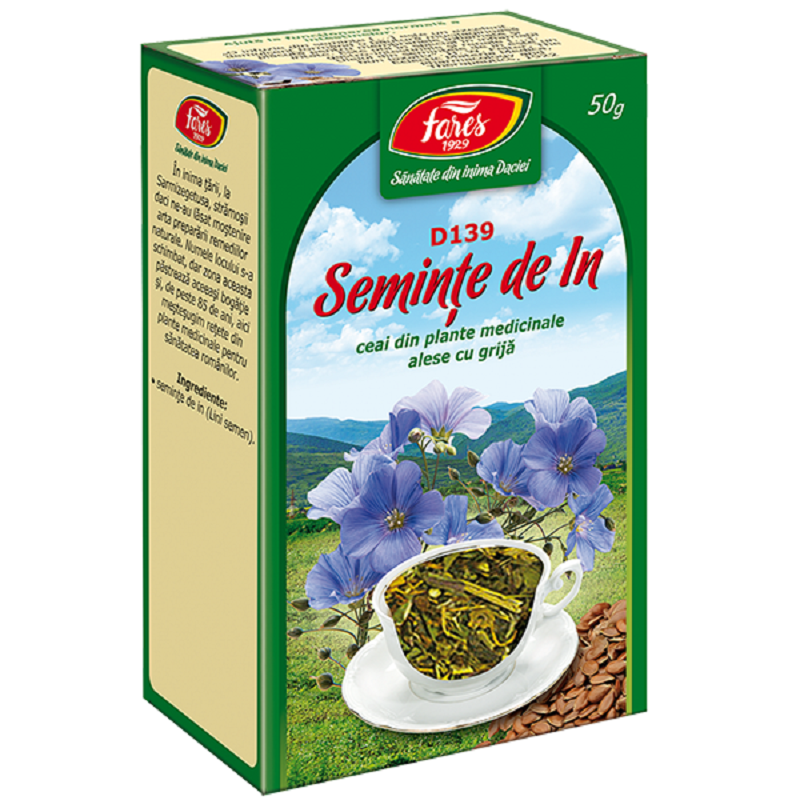 Ceai seminte de in, 50 g, Fares