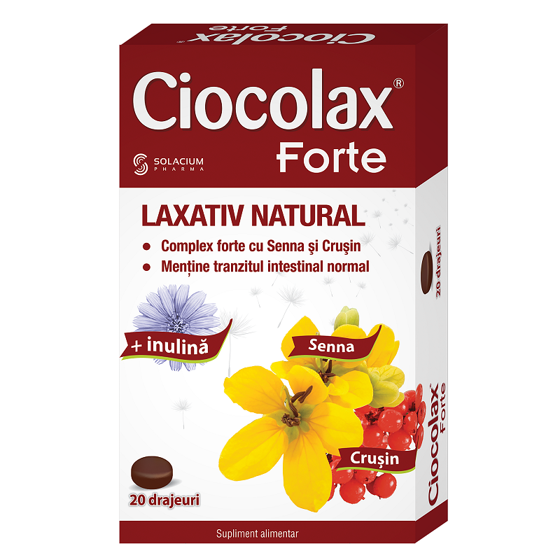 Ciocolax Forte, 20 drajeuri, Solacium Pharma