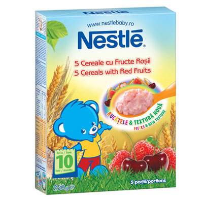 5 Cereale cu fructe rosii, +10 luni, 250 g, Nestle