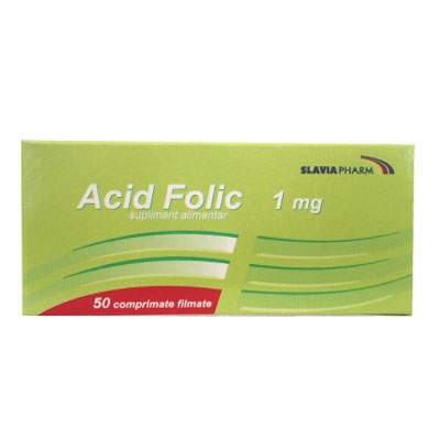 Acid Folic 1mg, 50 comprimate, Slavia Pharm