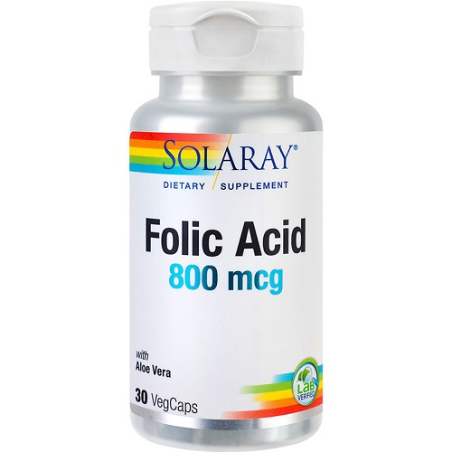 Acid folic 800 mcg, 30 cps, Solaray