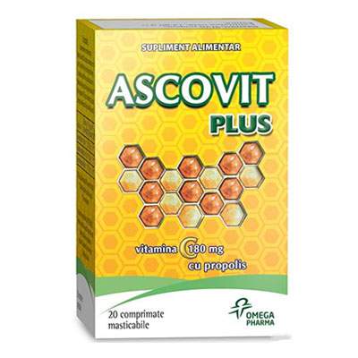 Ascovit Plus Propolis, 20 comprimate, Omega Pharma