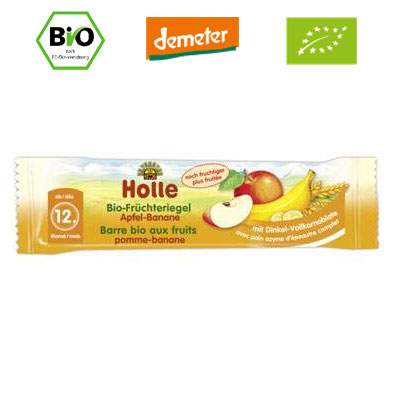 Baton Bio de fructe cu mere si banane, Gr. 12 luni, 25 g, Holle Baby Food