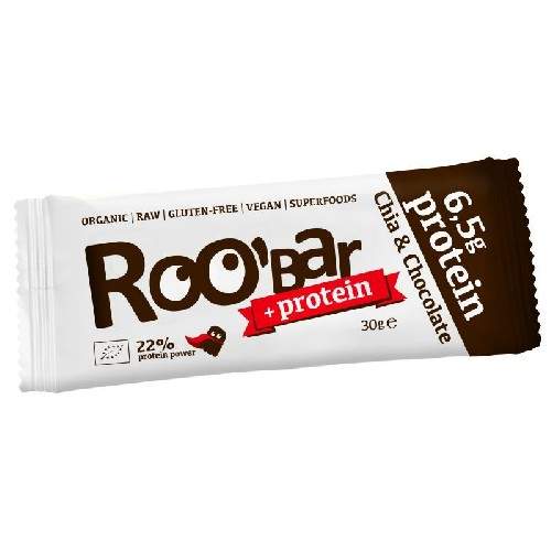 Baton proteic chia si ciocolata, Raw, 30gr, Roobar